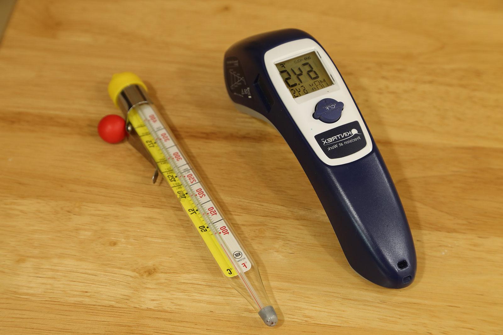 A candy thermometer or infrared thermometer can ensure consistent quality.